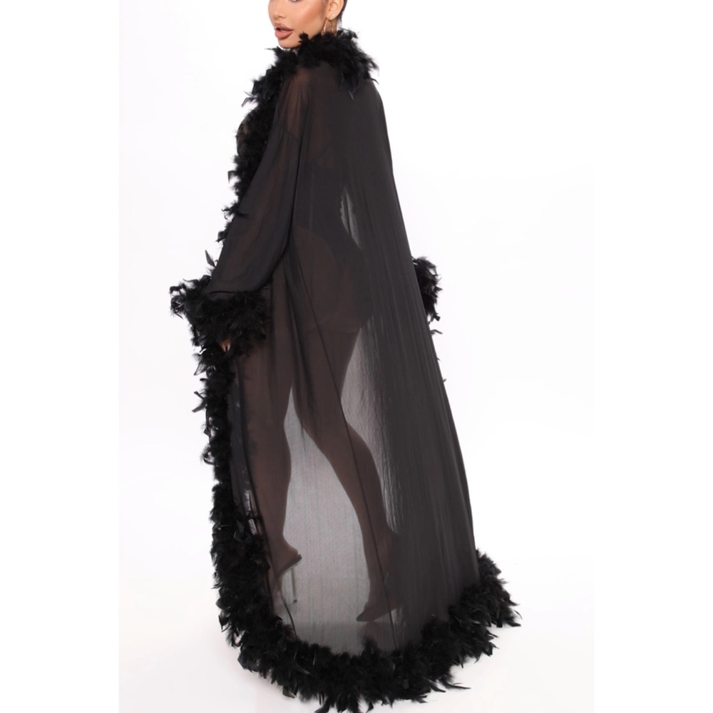 Fashion Nova Light As A Feather Mesh Long Robe